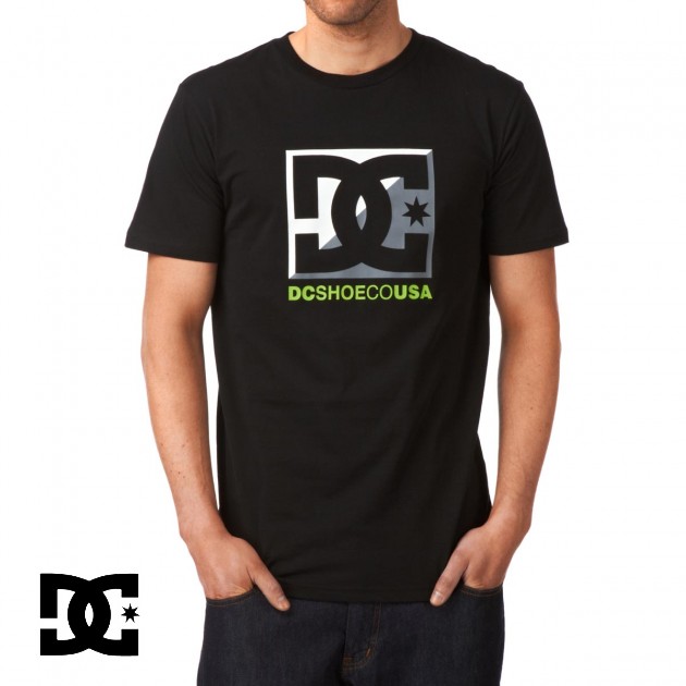 Mens DC Cross Star T-Shirt - Black