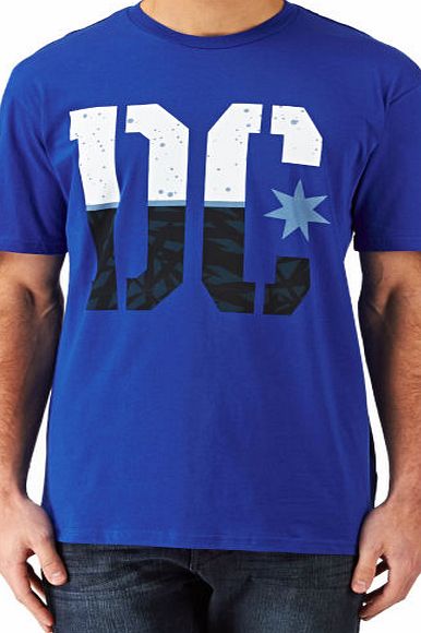 DC Mens DC Rd Split Stencil T-shirt - Royal Blue