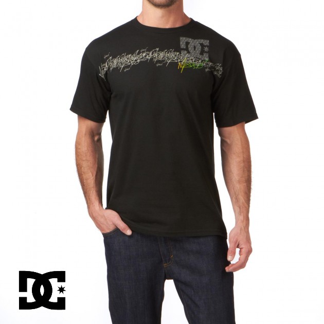 DC Mens DC RM Signed Lines T-Shirt - Black