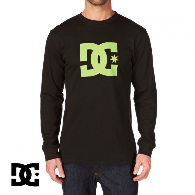 DC Mens DC Star Long Sleeve T-Shirt - Black/Green