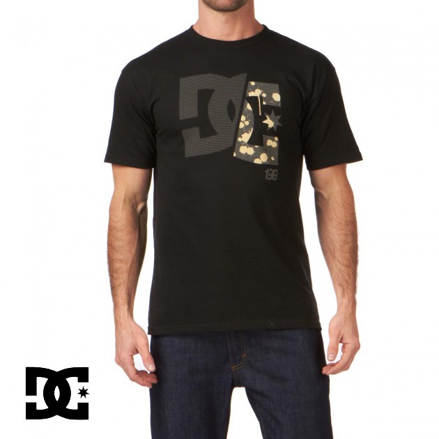 Mens DC TP Splatter T-Shirt - Black