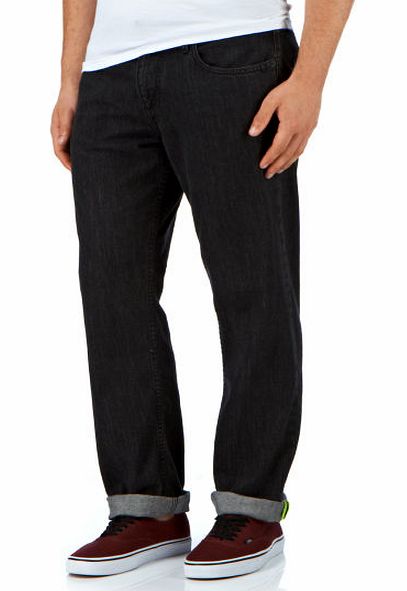 Mens Dc Worker Relaxed Black Rinse Jeans -