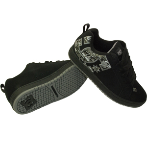 Mens DC Court Graffik Shoe. Black Graffiti