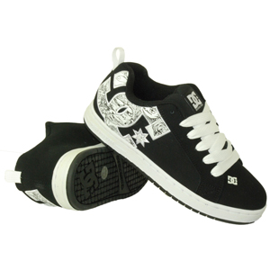 Mens DC Court Graffik Shoe. Carbon White Black
