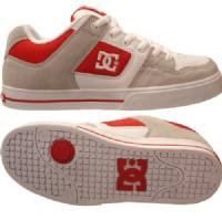 DC PURE SHOES LIGHT GREY/ATHLETIC RED