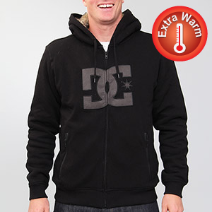 Rabid Fur lined zip hoody - Black