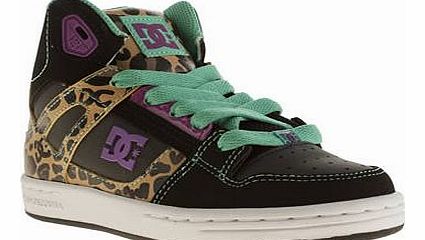 kids dc shoes black & brown rebound girls