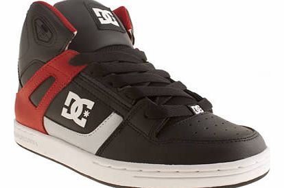 kids dc shoes black & red rebound boys youth