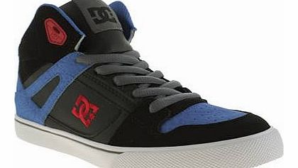 kids dc shoes black and blue spartan hi boys