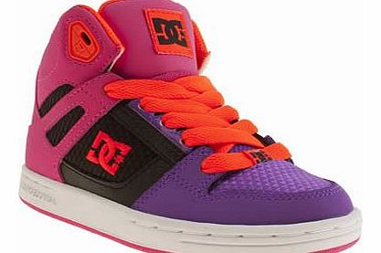 kids dc shoes pink & black dc rebound girls