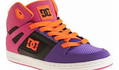 kids dc shoes pink & black rebound girls youth