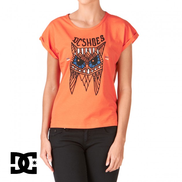 DC Womens DC Owl T-Shirt - Hot Coral