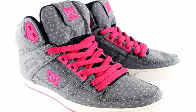 DC Womens DC Shoes Spartan High TX High Top Lace Up Skate Shoes Navy Trainer UK 3-8