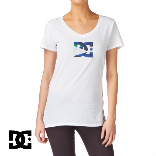 Womens DC Worn In V Geo Star T-Shirt - White
