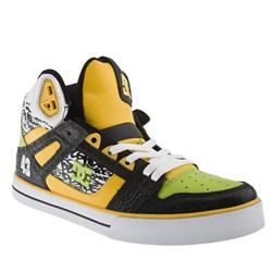 Male Block Spartan High Leather Upper Dc Shoes in Black and Gold