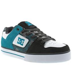 Male Pure Suede Upper Dc Shoes in White and Pl Blue