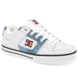 Dcshoe Co Male Pure Xe Leather Upper Dc Shoes in White and Navy