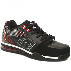 Male Versatile Leather Upper Dc Shoes in Black and White