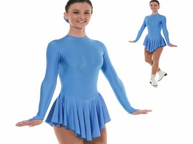 DCUK - Dance Clothes UK Ice Skating Dress with FREE Matching Scrunchie Girls Ladies Lycra Skirted Skate Leotard