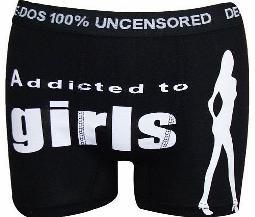 DE DOS DE-DOS Mens Designer Novelty Rude Boxer Trunks Funny Shorts Underwear