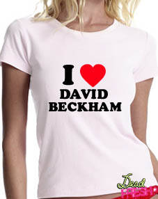 I Love David Beckham Slogan T-shirt by
