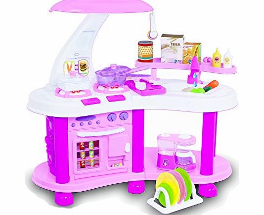 deAO (CK-1-P) deAO Large Size Kitchen Set for Kids Role Play Game (PINK)