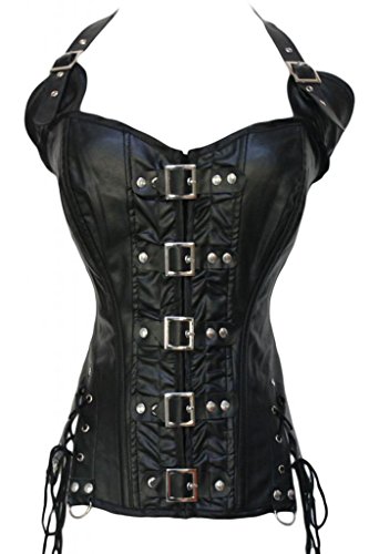 Womens Buckle-up Steampunk Corset XX-Large Size Black