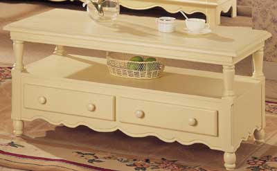 deauville COFFEE TABLE WITH SHELF PAINTED