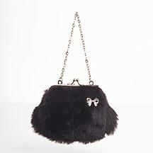 Debenhams Black faux fur mini bag