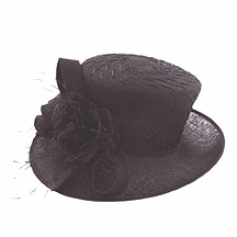 Debenhams Black hat with feather side trim