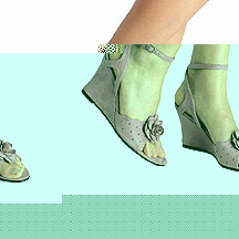 Pink flower wedge sandal