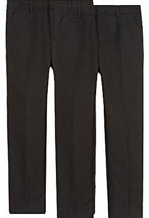 Debenhams Kids Pack Of Two Boys Black Flat Front School Trousers Age 6