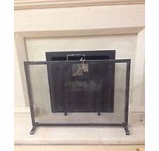 Stovax Ironworks 30`` Wrought Iron Fire Screen Guard in Hand Forged Pewter Style