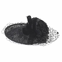 Black netted rose saucer hair piece