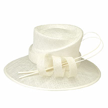 Ivory double quill & step crown hat