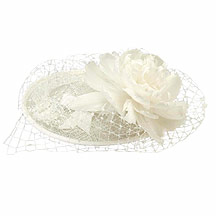 Debut Red Ivory netted rose saucer hair piece