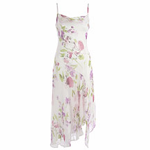 Lilac chiffon long floral dress