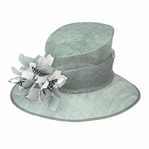 Mint feather leaf cascade hat