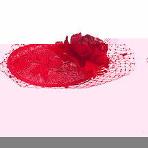 Debut Red Red netted rose saucer hair piece