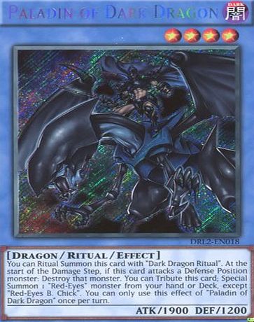Deckboosters YuGiOh : DRL2-EN018 1st Ed Paladin of Dark Dragon Secret Rare Card - ( Dragons of Legend 2 Yu-Gi-Oh! Single Card )