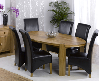 Oak Oval Dining Table 200cm and 6 Barcelona