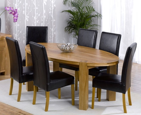 deco Oak Oval Dining Table 200cm and 6 Monaco