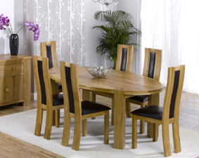 deco Oak Oval Dining Table 200cm and 6 Toronto