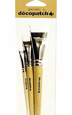 Decopatch Mixed Paint Brushes, Pack of 3