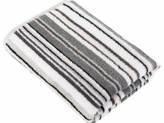 Decotex Urbanite Stripe Bath Sheet - Silver and Black