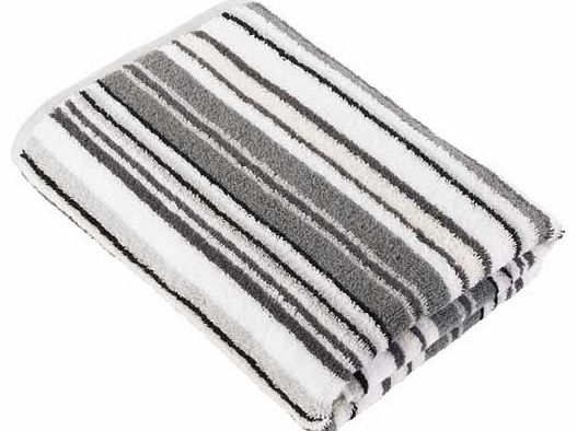 Decotex Urbanite Stripe Bath Towel - Silver and Black