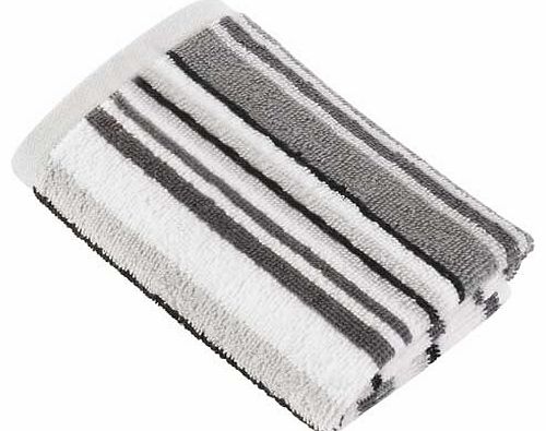 Decotex Urbanite Stripe Facecloth - Silver and Black