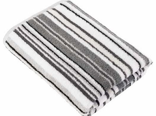 Decotex Urbanite Stripe Hand Towel - Silver and Black