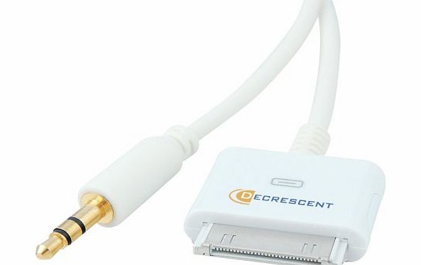 Decrescent Dock Connector to 3.5mm Jack Car Stereo Auxiliary (AUX) Line Out Audio Cable Lead for Apple iPod, iPhone and iPad - 2m