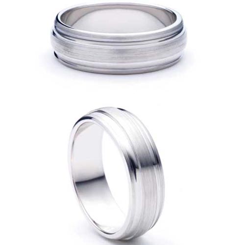 6mm Medium Court Dedique Wedding Band Ring In 18 Ct White Gold